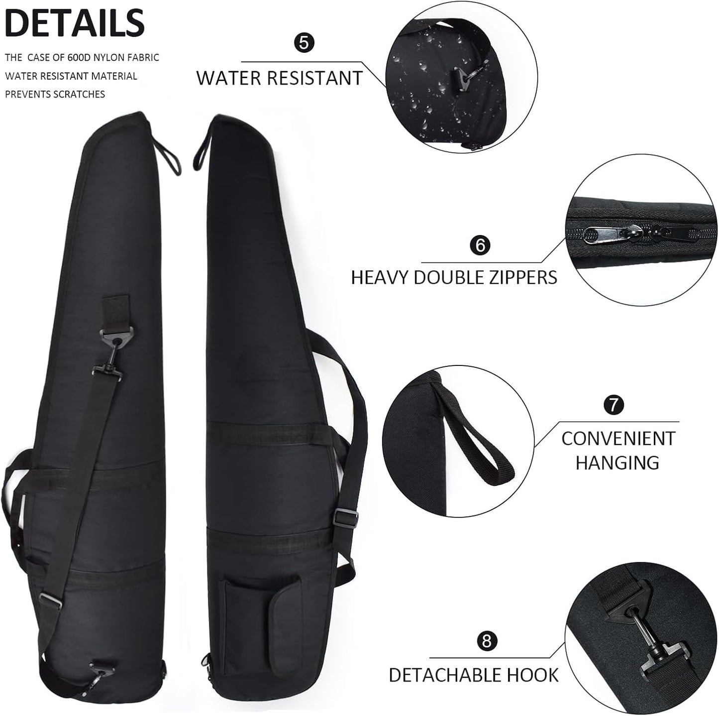 Soft Rifle Gun Case, 41/45/49 Inch Shotgun Carrying Bag for Scoped Rifles with Adjustable Shoulder Sling