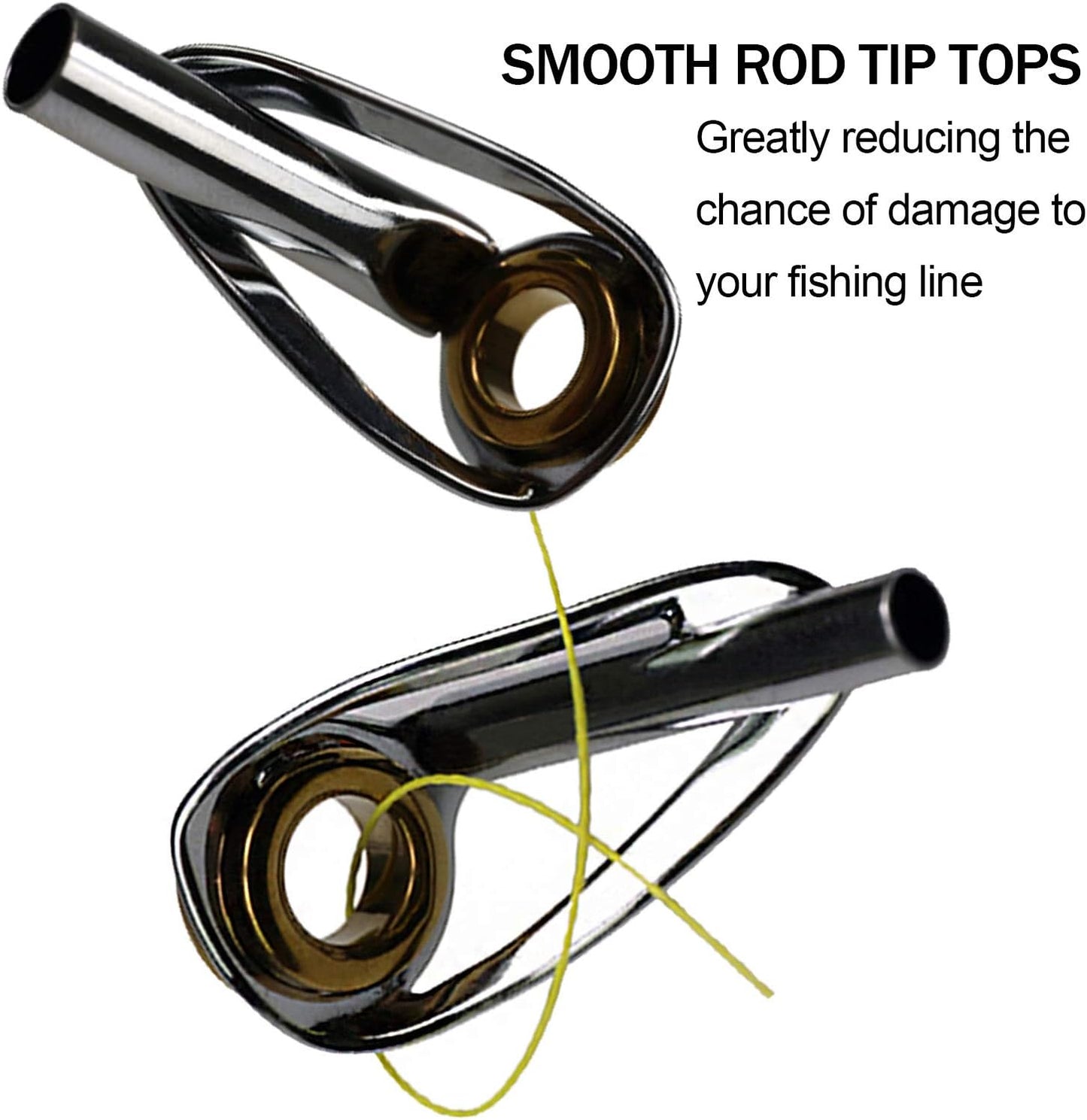 Saltwater Rod Tip Repair Kit Heavy Duty Rod Repair Kit Stainless Steel Ceramics Fishing Rod Replacement Tips 30Pcs/40Pcs