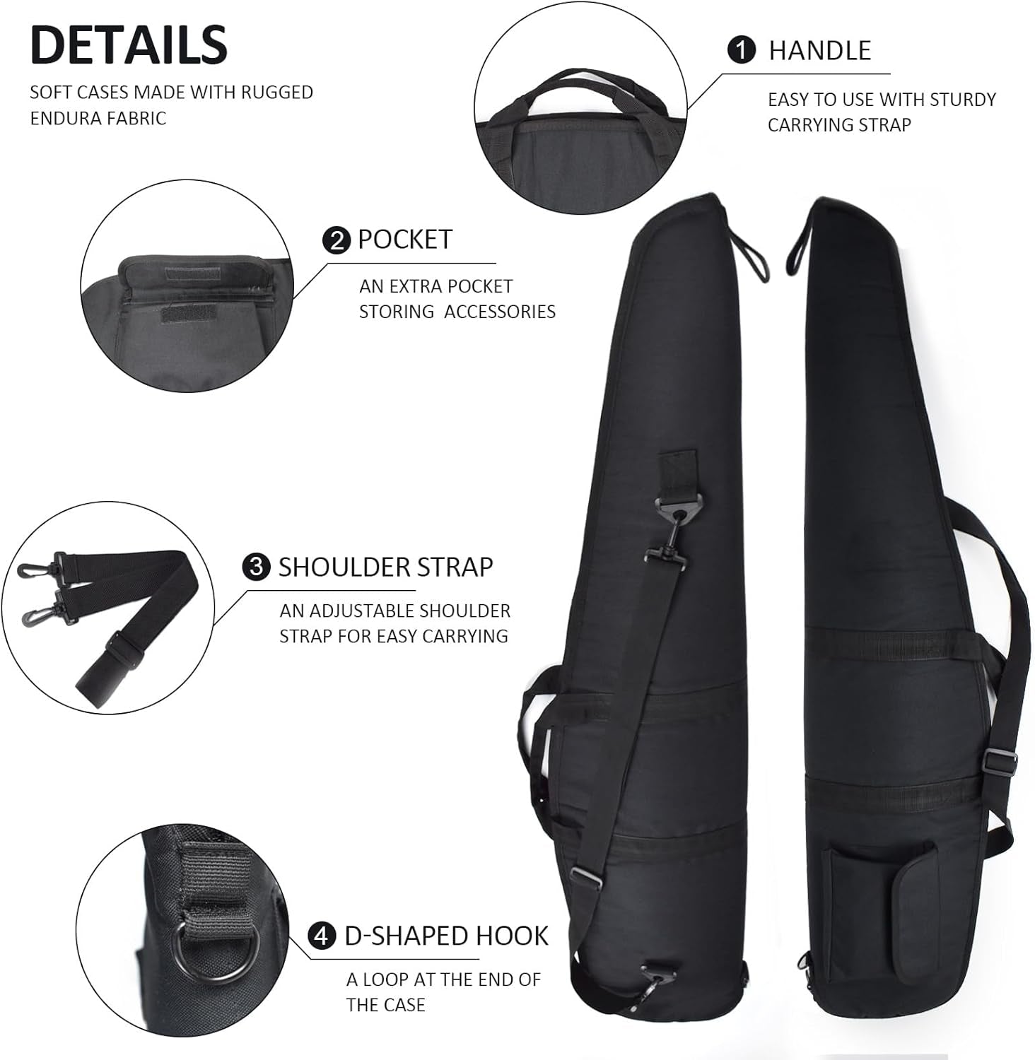 Soft Rifle Gun Case, 41/45/49 Inch Shotgun Carrying Bag for Scoped Rifles with Adjustable Shoulder Sling