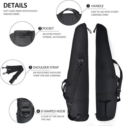Soft Rifle Gun Case, 41/45/49 Inch Shotgun Carrying Bag for Scoped Rifles with Adjustable Shoulder Sling