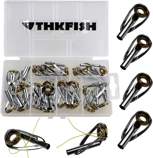 Saltwater Rod Tip Repair Kit Heavy Duty Rod Repair Kit Stainless Steel Ceramics Fishing Rod Replacement Tips 30Pcs/40Pcs