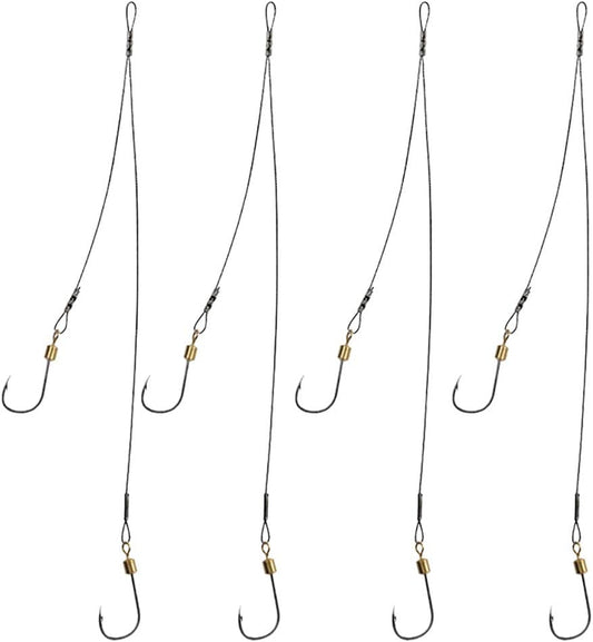 Fishing Hooks and Leader, Fishing Rigs Hook Line Stainless Steel Fishing Rigging Wire Hooks