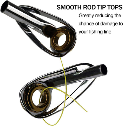 Saltwater Rod Tip Repair Kit Heavy Duty Rod Repair Kit Stainless Steel Ceramics Fishing Rod Replacement Tips 30Pcs/40Pcs